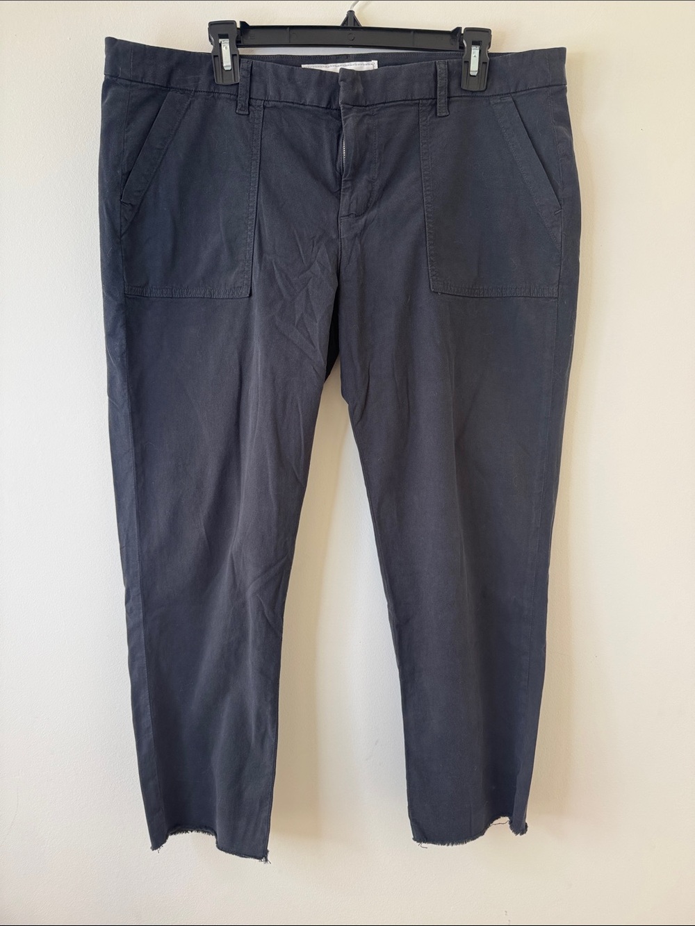 Frank & Eileen Women's Soft Black/Charcoal Ankle Crop Cotton Blackrock Pants